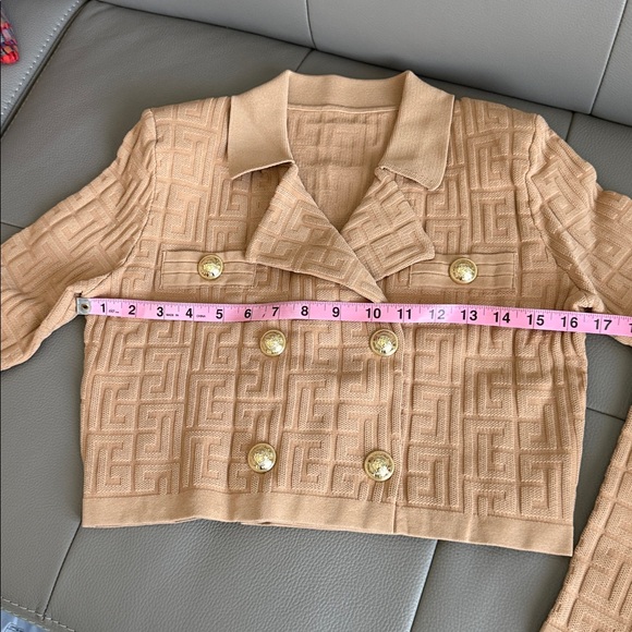 New Fashion Suit “Balmain” Comes with Matching Belt - sz Small in Beige or Black - Picture 4 of 9